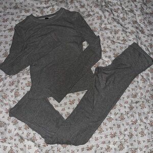 Women's Long Sleeve Thermal Pajama Set - Gray
